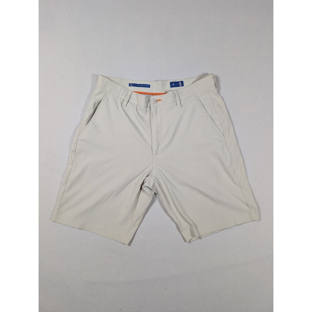 Stitch Golf Tech Shorts Mens 32 Beige Khaki Classic Fit Lightweight Stretch